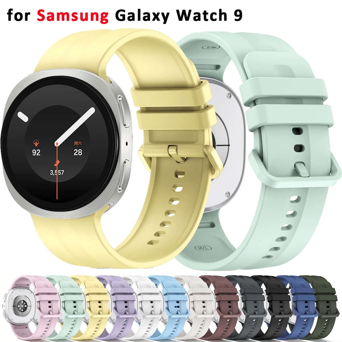 Offizielles Silikonarmband für Samsung Galaxy Watch 9 8 40 mm 44 mm Sportarmband Correa Armband Galaxy Watch8 Classic 46 mm Zubehör