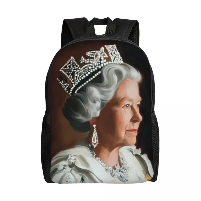 United Kingdom Queen Elizabeth II Backpack for Women Men Waterproof College School England Royal Bag Print Bookbag