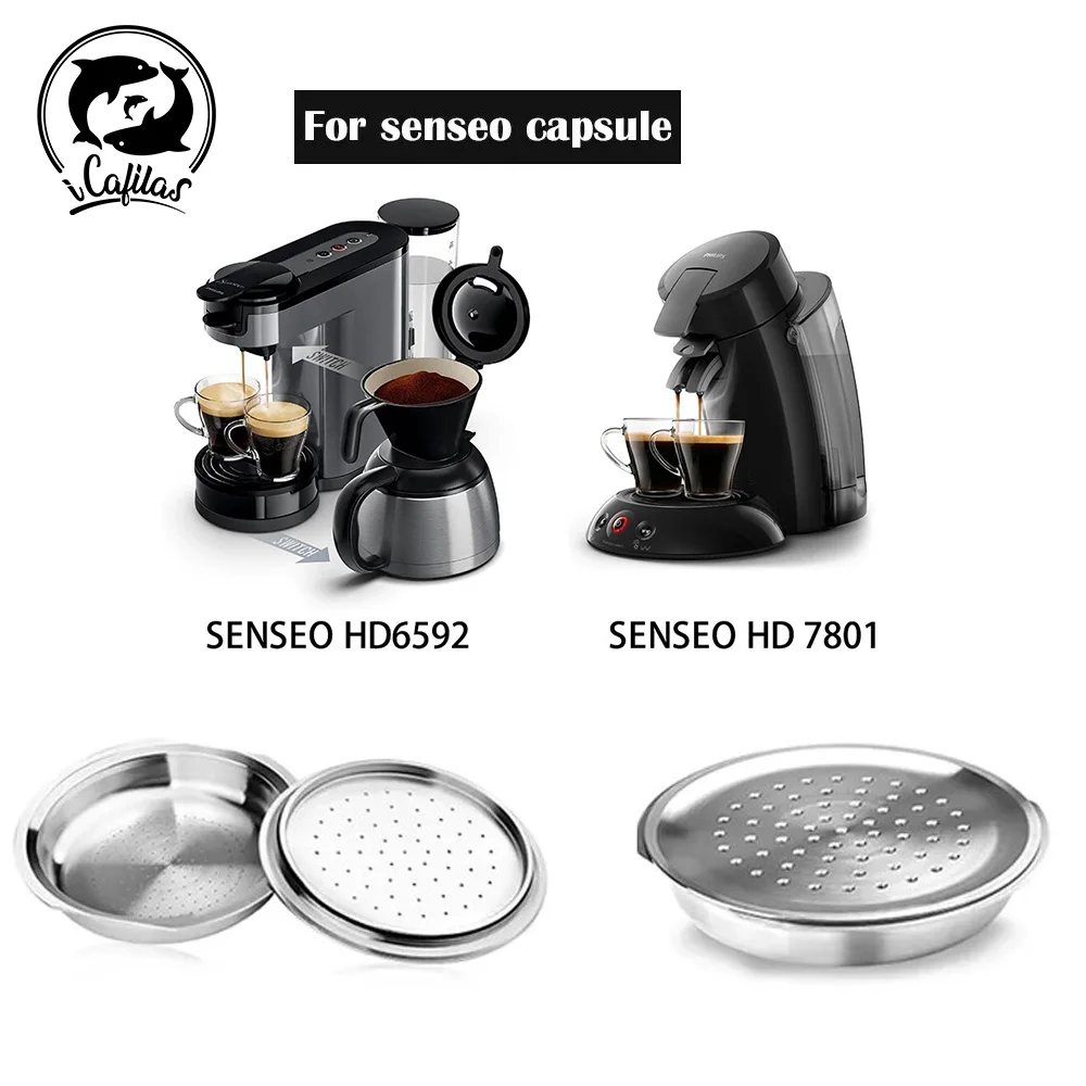 ICafilas per macchina Philips Senseo tappi per Capsule di caffè in acciaio inossidabile filtro riutilizzabile macchina per caffè Espresso