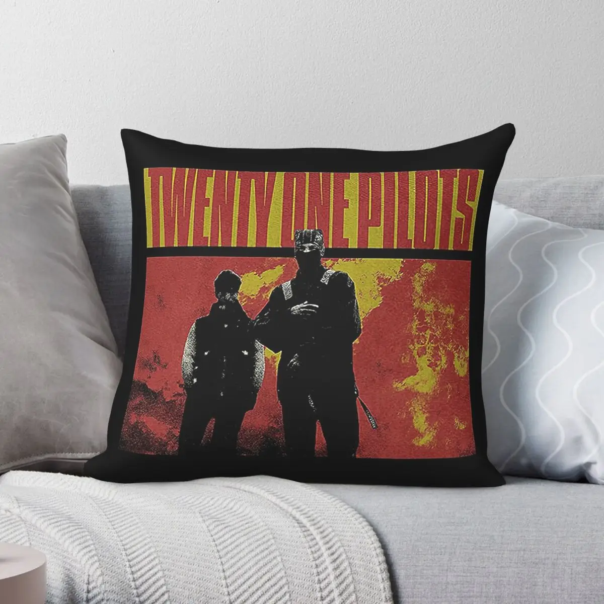 Twenty One Pilots Clancy Topline Square Pillowcase Polyester Linen Velvet Printed Zip Decorative Home Cushion Cover 45x45