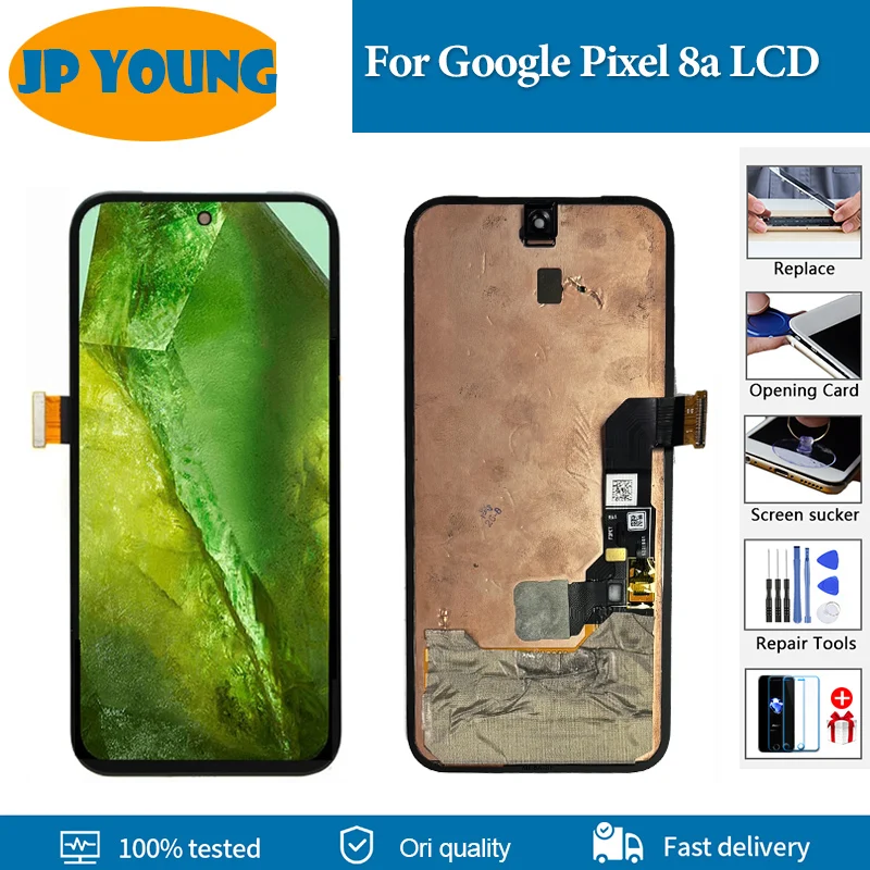 6.1' AMOLED For Google Pixel 8a LCD Display Digitizer Assembly For Google Pixel 8a GKV4X G6GPR G8HHN G576D LCD Replacement Parts