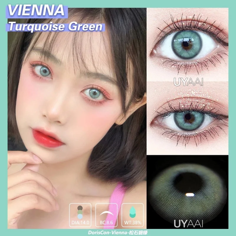 UYAAI 2pcs/pair Colored Contact Lenses for eyes Colored Eye Lenses DNA Contact lens Beautiful Pupil Cosmetics Yearly