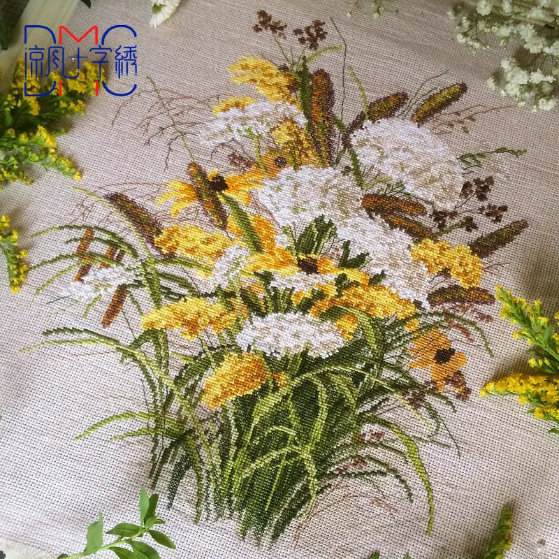 kit-punto-croce-cool-breeze-dmc-nuovo-modello-4279-bouquet-estivo-stampa-su-lino-arte-tessile-per-casa
