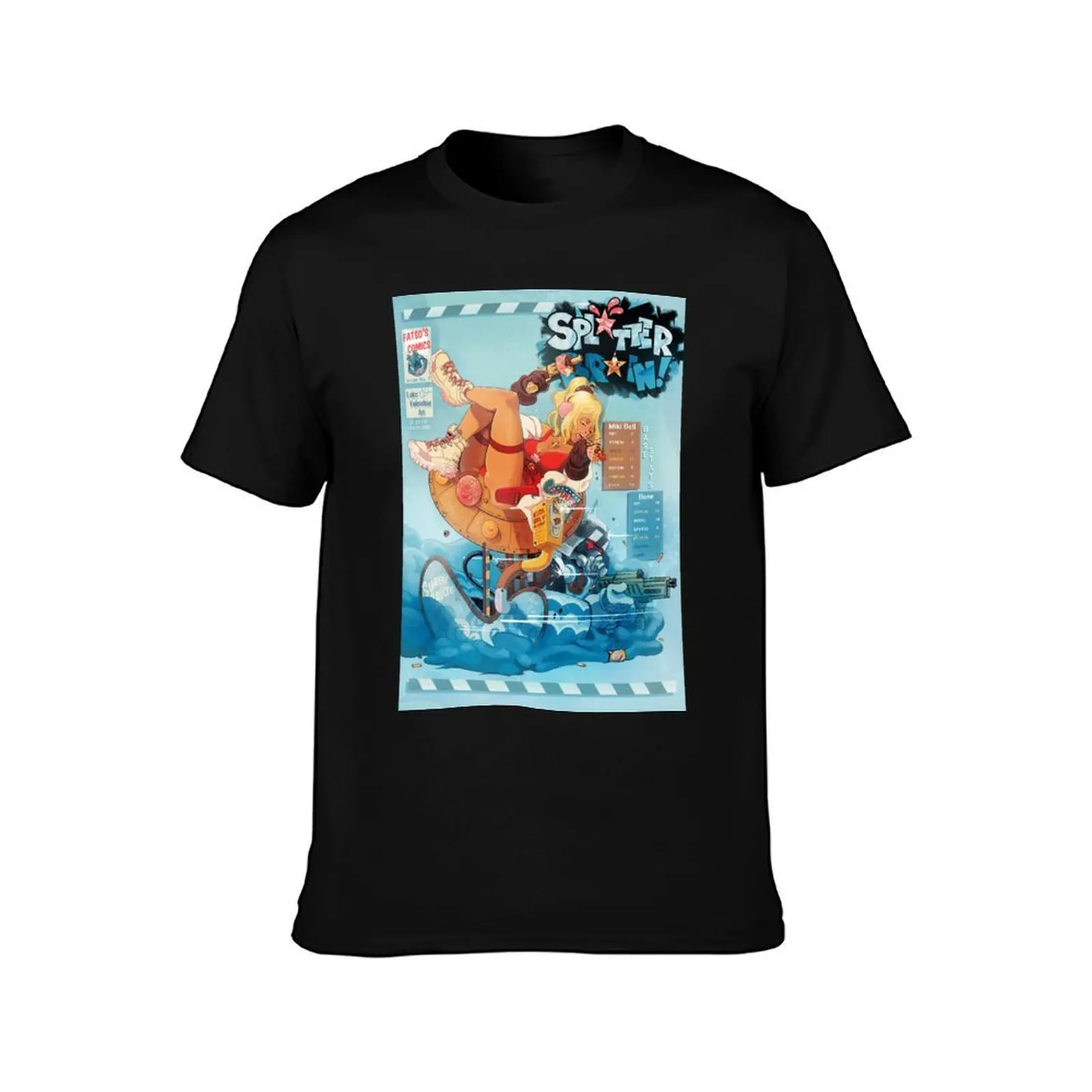 SplatterBrain Issue No. 1 T-Shirt, Summer Casual Cotton Tee, Oversized Streetwear Tops, Vintage Graphic Print, Unisex Men Women