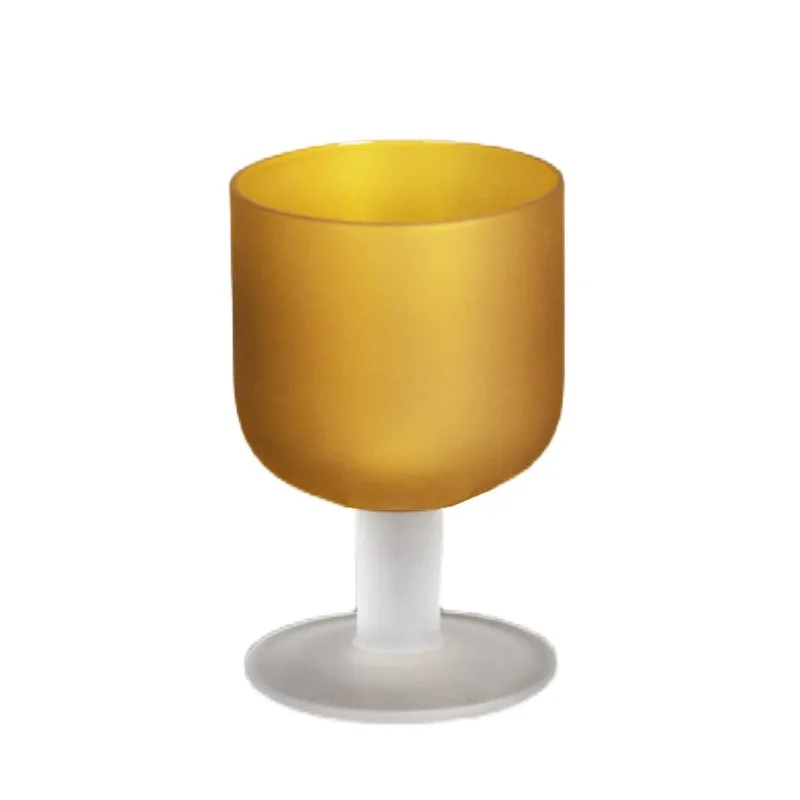 

Medieval cup frosted glass water cup handmade sunset red wine glass goblet gift