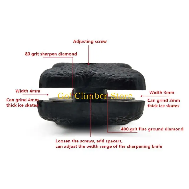 Q84C Two-Sided Diamond Hand Held Pattern Knife Skate Sharpening Tool with for Key Cha
