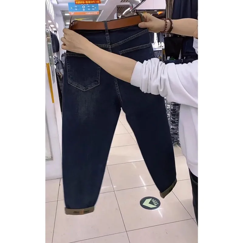 2025 printemps automne mode coréenne sarouel femmes taille haute ample être tout-match pantalon en Denim droit femme Jean pantalon 4XL