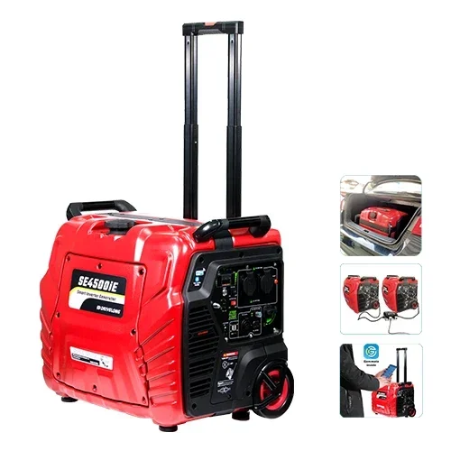 4-Stroke Single Cylinder 3KW 4KW Portable Smart Digital Handy Inverter Gasoline Generator for Camping Use