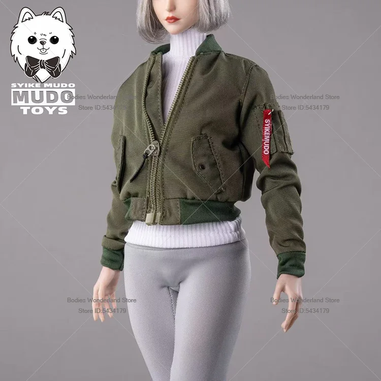 متوفر CTC-010 1/6 مقياس أنثى الجندي العصرية عادية سستة تحلق سترة قطن نموذج الملابس لجسم عمل الشكل 12 بوصة #4