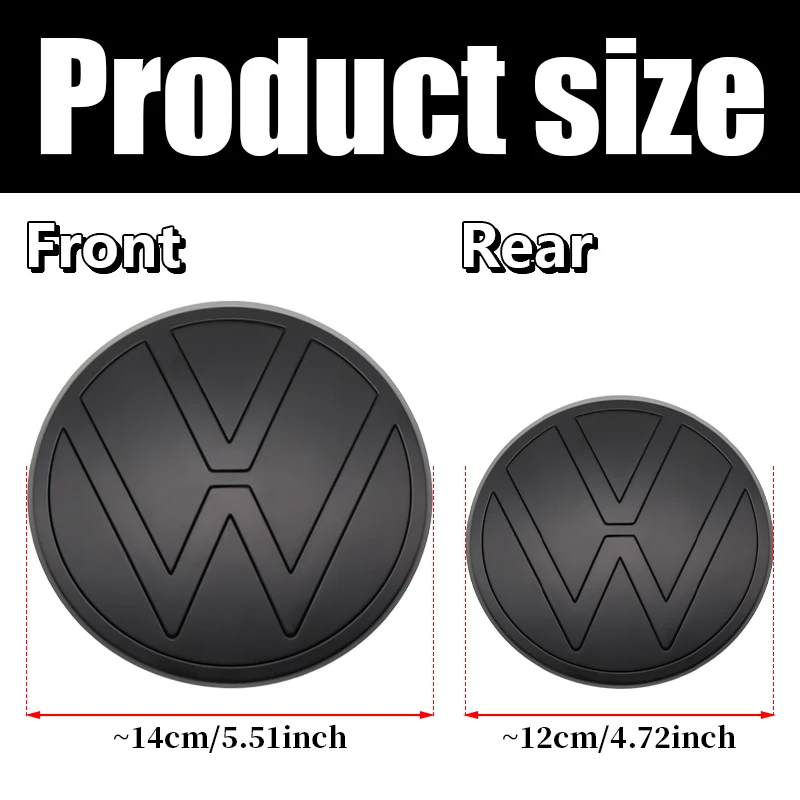 140mm Auto-Front-Emblem, 122mm Heckkofferraum-Emblem, Kühlergrill-Abdeckungslogo und Zubehör für VW Golf 8, Auto-Modifikations-Upgrade-Zubehör – Detail 1