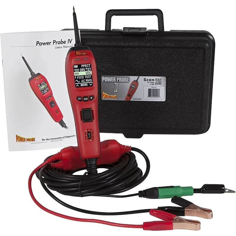 IV w/Case & Acc - Red (PP401AS) [Car Diagnostic Test Tool Digital Volt Meter ACDC Current Resistance Circuit Tester Fuel