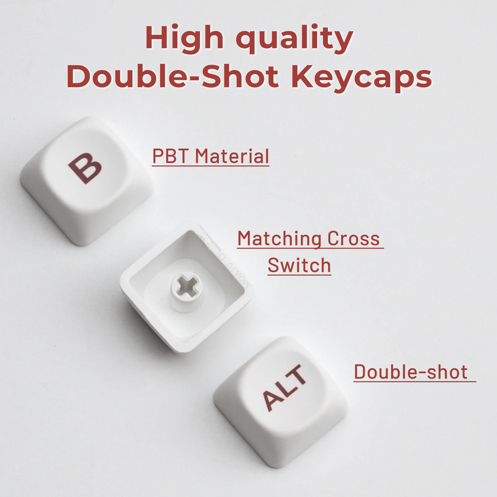 XVX White MOA Keycaps Plum blossom Theme PBT Keycaps Double Shot 140 Keys for Mechanical Keyboard