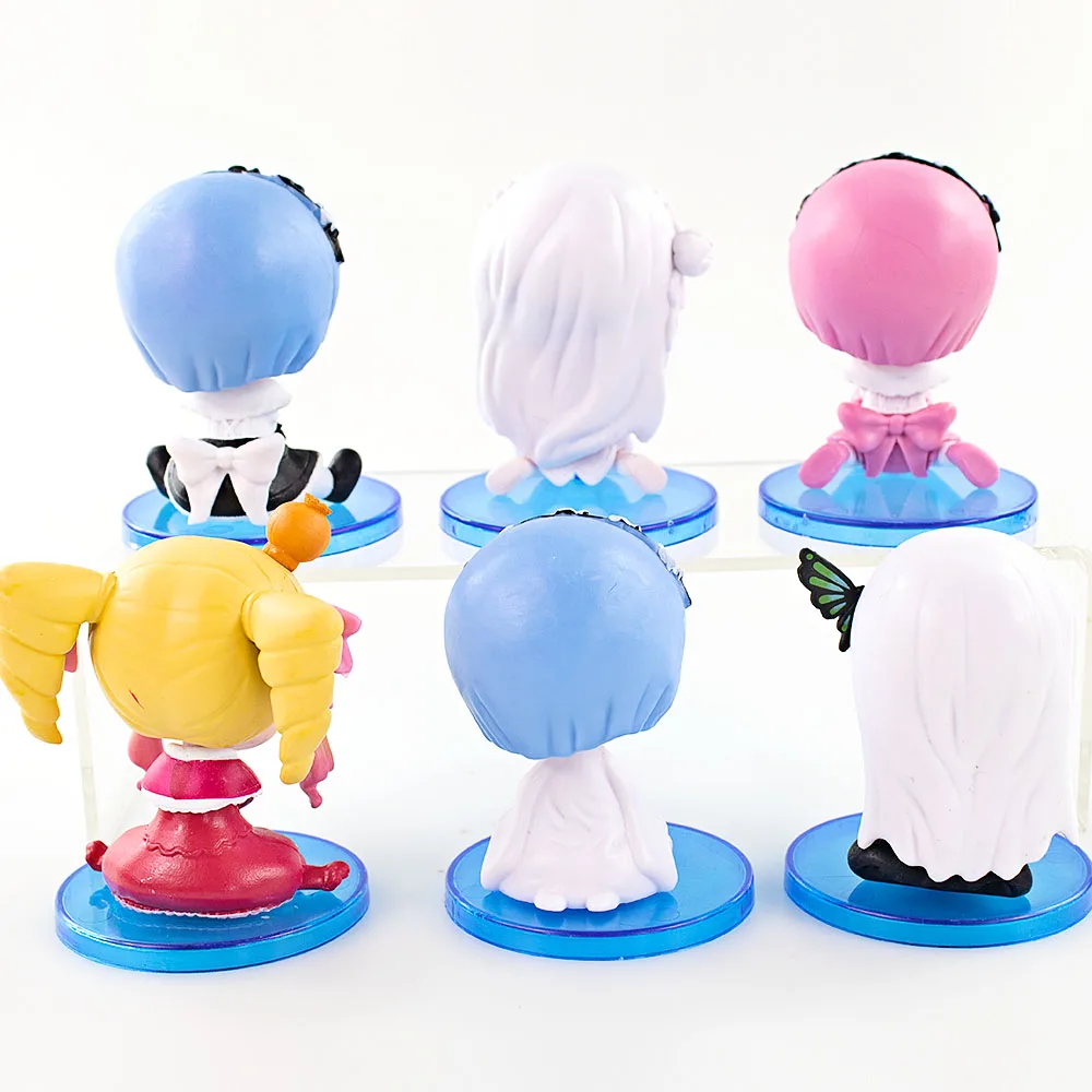 6Pcs/Set 7.5cm Anime Re:Life In A Different World From Zero Rem Emilia Girl PVC Action Figure Collection Model Toys