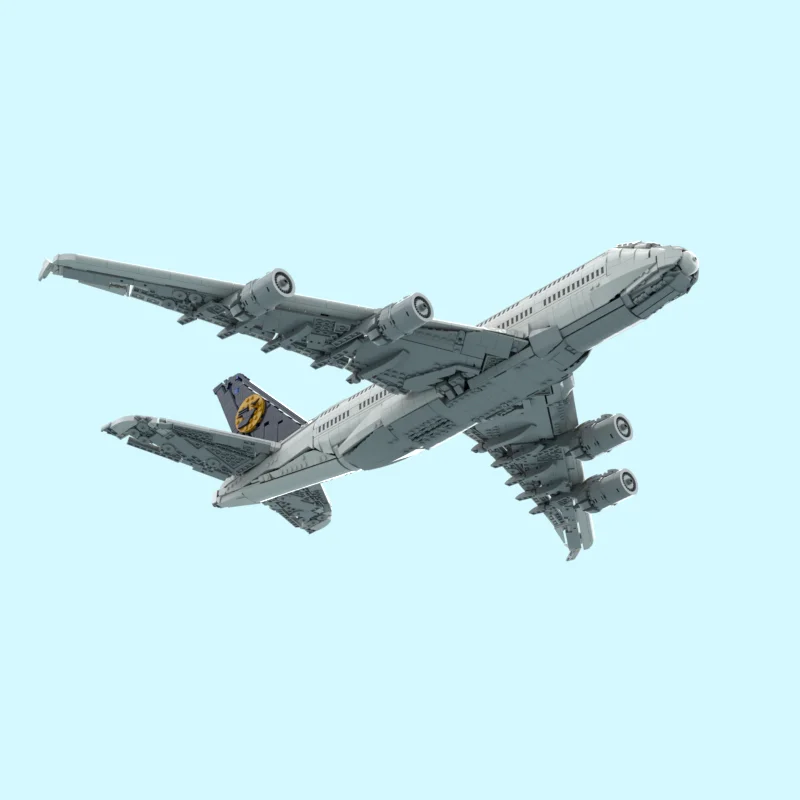 MOC Lufthansa Airbus A380 kommerziellen jet flugzeug modell DIY montage baustein spielzeug kinder geburtstag geschenk