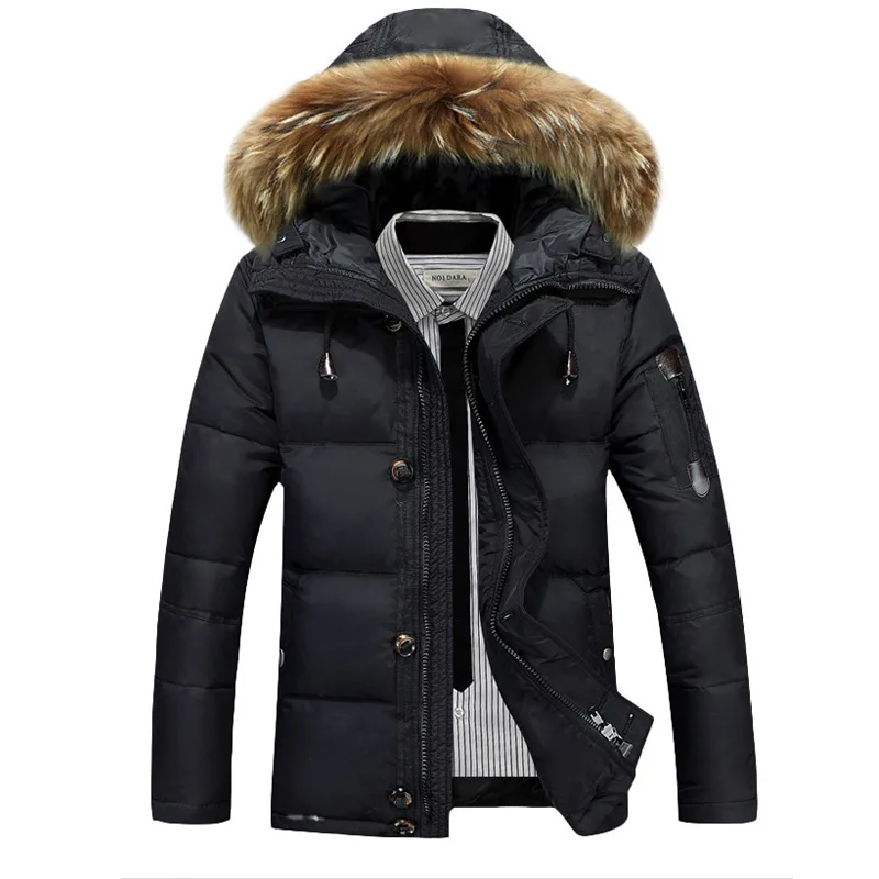 Nieuwe Winter Heren Capuchon Bontkraag Winterjassen Casual Eendendons Jassen Kwaliteit Mannelijke Winddichte Warme Donsjacks Maat 3x