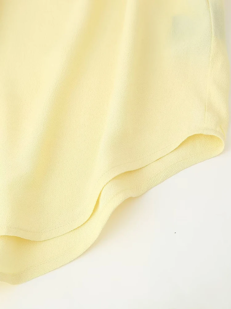 เสื้อผ้าผู้หญิงสไตล์ยุโรปและอเมริกาใหม่แฟชั่นฝรั่งเศสอารมณ์อเนกประสงค์จีบคอวีชีฟองเสื้อแขนยาว