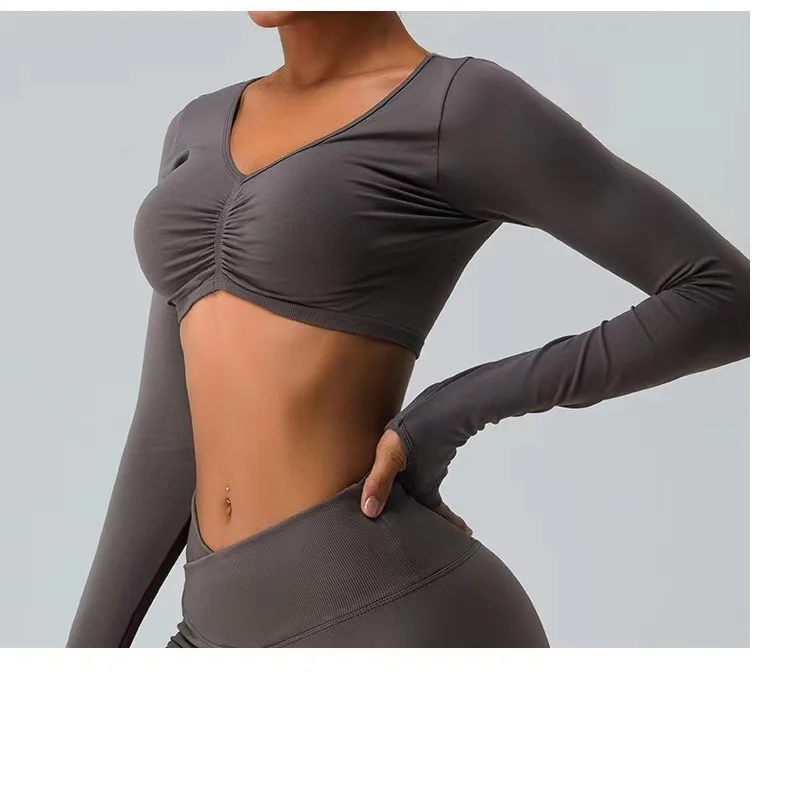 New Yoga Set 2PCS Women\'s Tracksuit Seamless Workout Sportswear Gym Clothing Drawstring High Waist Leggings Fitness Sports Suits