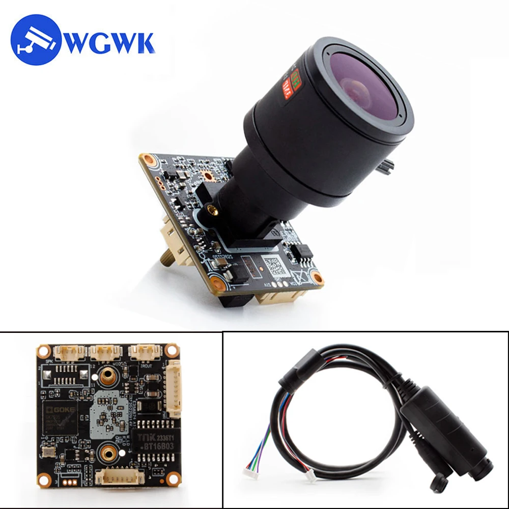 WGWK POE IP Camera Module CCTV Video Industrial Webcam Board with 2.8-12mm Manual Lens Home Security Face Detection ﻿Camera