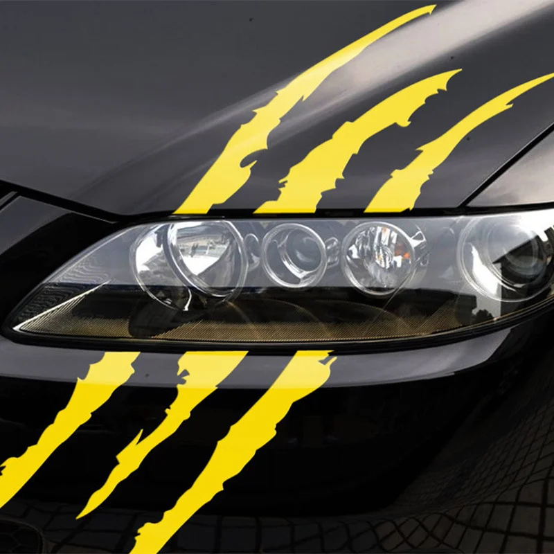Creative Modification Trade Lamp Eyebrow Scratch Stickers Personalized Ghostly Claw Car Headlights Decorative Claws Engine Hood