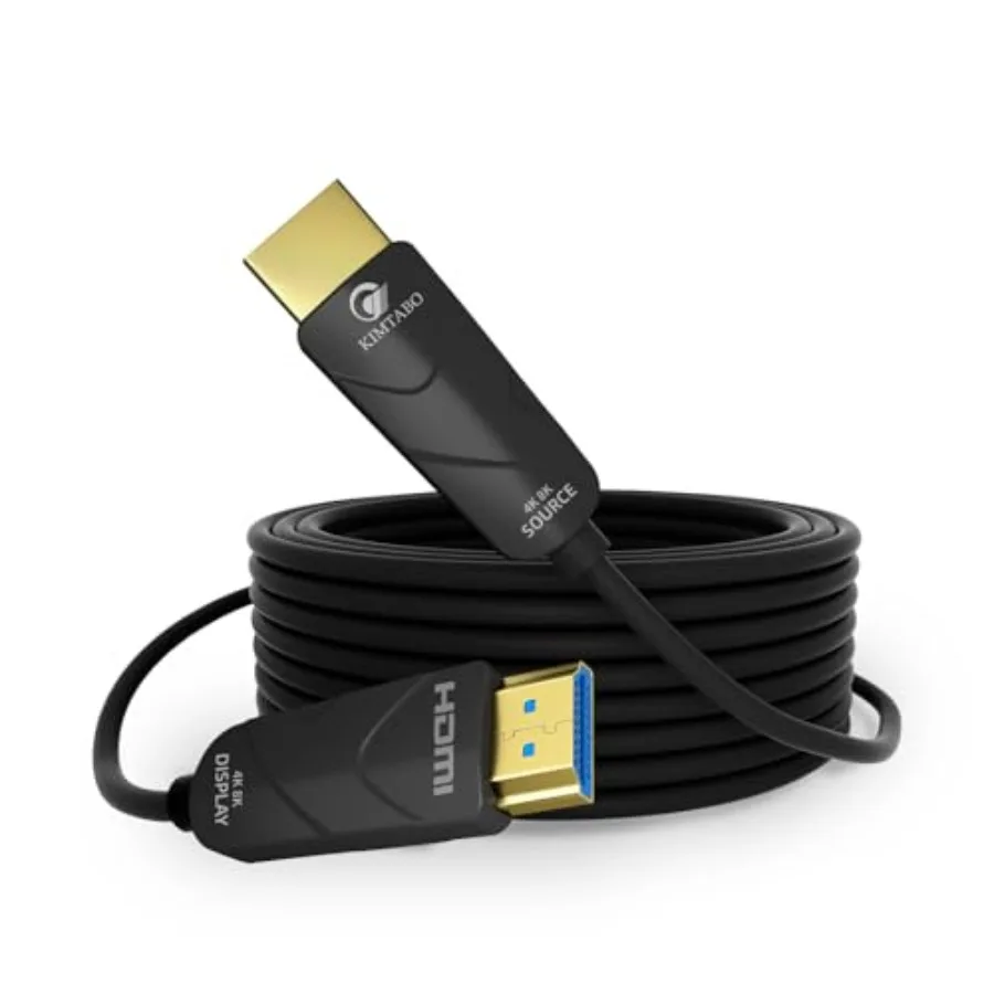 

K 8K 4K HDMI 2.1 Cable CL Rated in Wall 48Gbps Ultra High Speed Cable Long Slim and Light Fiber Optic HDMI Support 8K@60Hz 4K@1