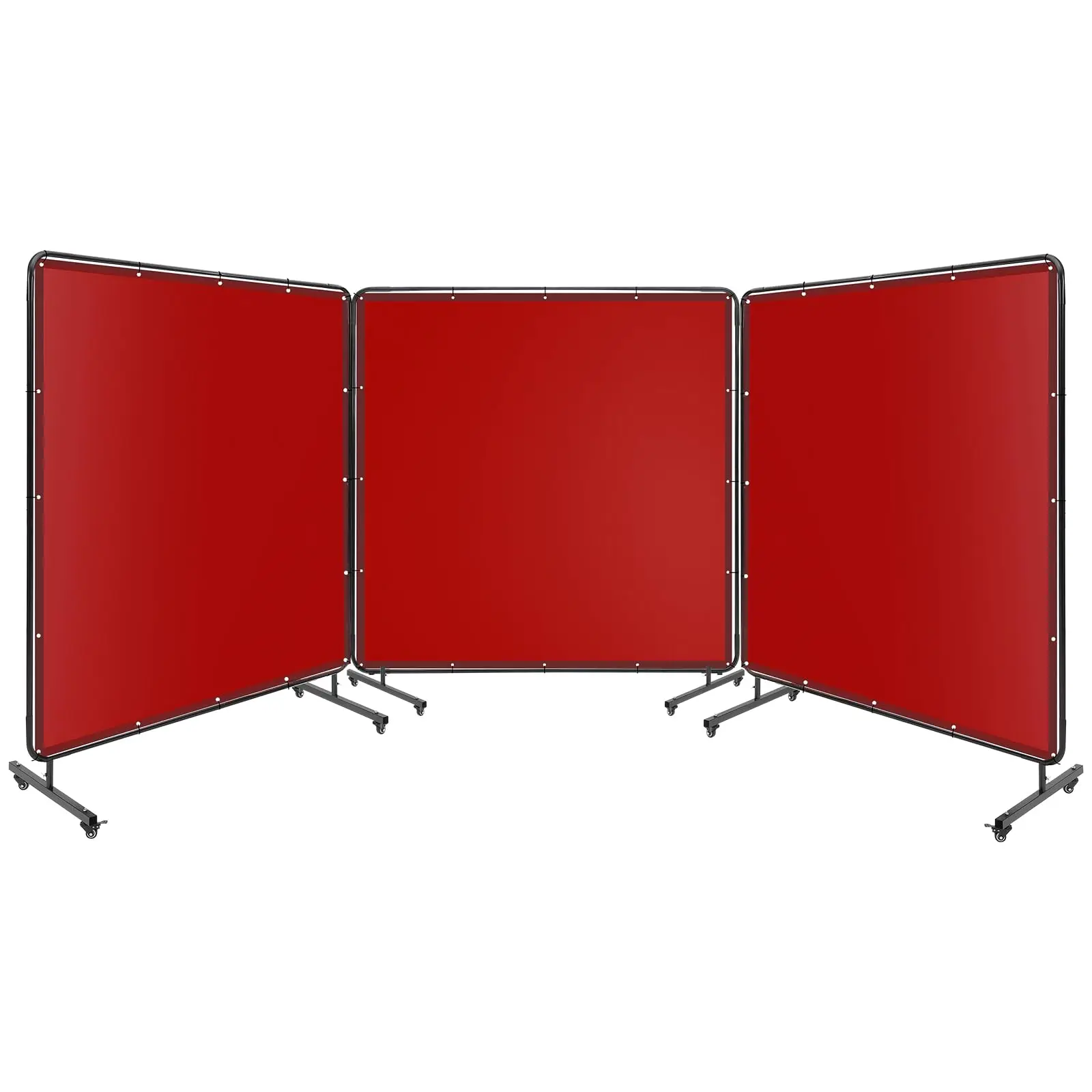 

3 Panel Welding Screen with Frame & Wheels, Flame-Resistant Transparent PVC Welding Curtain For Workshop, 6x6/6x8 FT