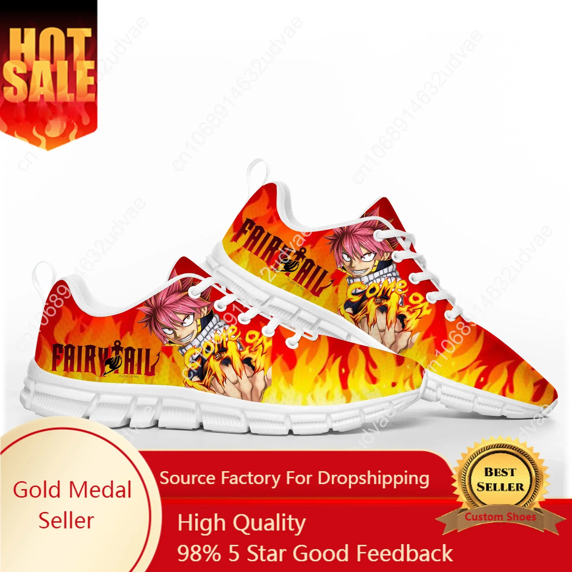 

Anime Fairy Tail Natsu Dragneel Sports Shoes Mens Womens Teenager Kids Children Sneakers Casual Custom High Quality Couple Shoes