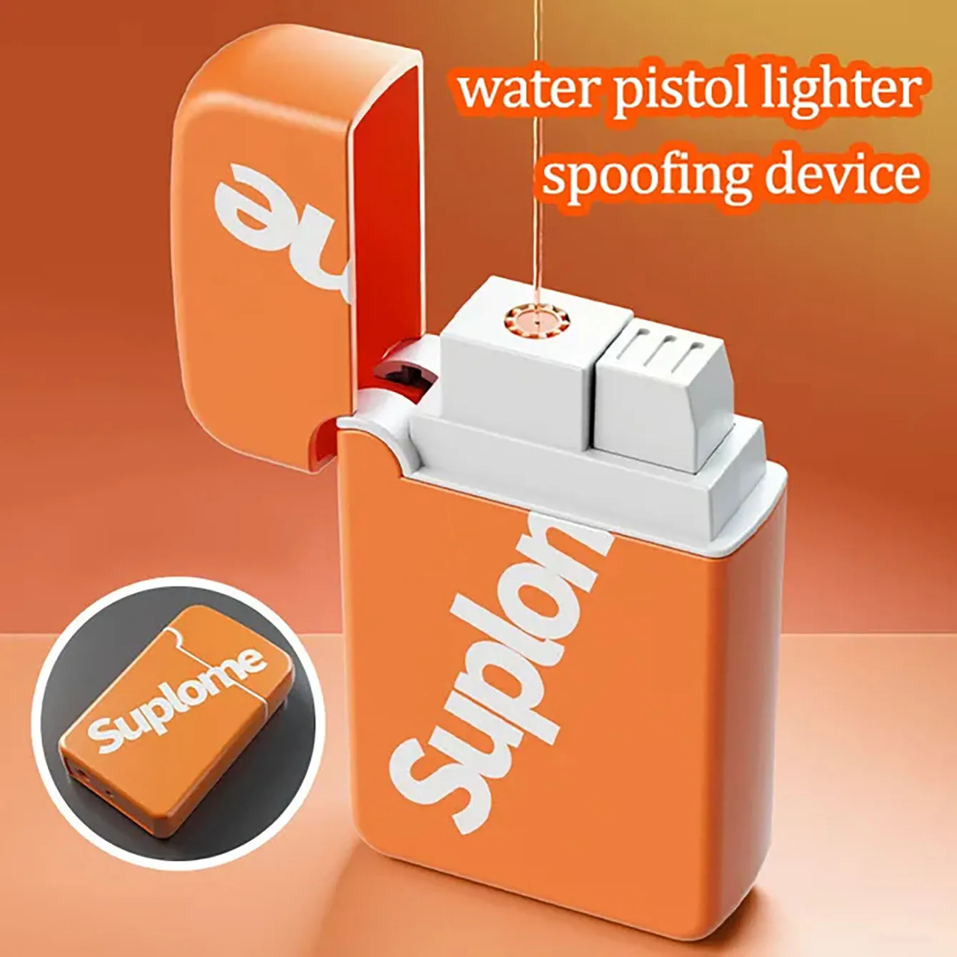 Mini pistola de agua de juguete para niños, encendedor, prensa para pulverizar agua, favores de fiesta, truco o trato, Gadgets de broma, Juguetes Divertidos, 1pc