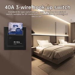8800W 40A Type-86 Insert Magnetic Card Switch for Energy-saving Insert Key with 1 Cards Office Building Hotel Switch AC 180-250V