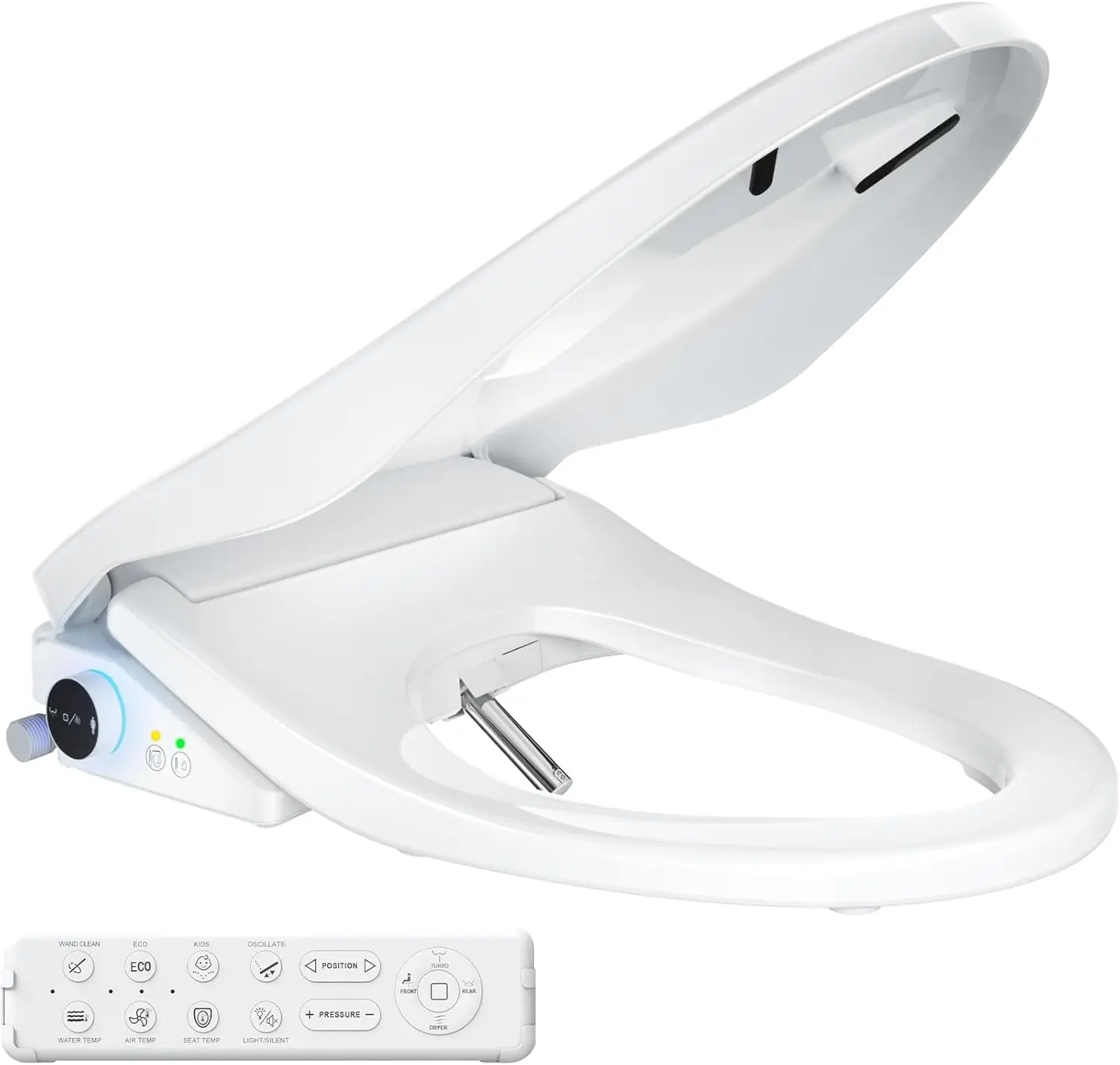 

Electric Bidet Toilet Seat with Heated Water, Dryer, and Wireless Remote for Comfortable Cleaning