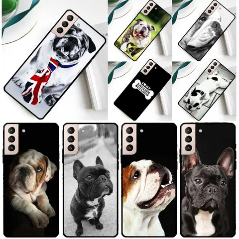 British English Bulldog Phone Case For Samsung Galaxy S24 Ultra S25 Ultra S9 S10 S20 S21 S22 S23 Plus S24 FE Cover