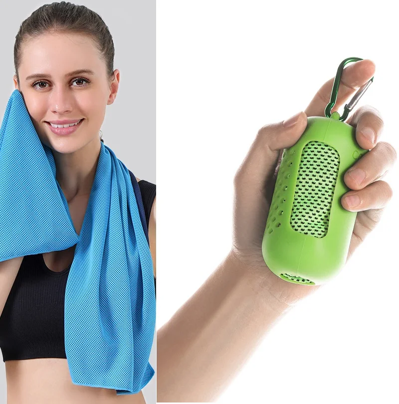 

1Pcs Quick-Drying Sports Towel with Storage Box and Cooling Ice Blanket for Outdoor Fitness and Camping