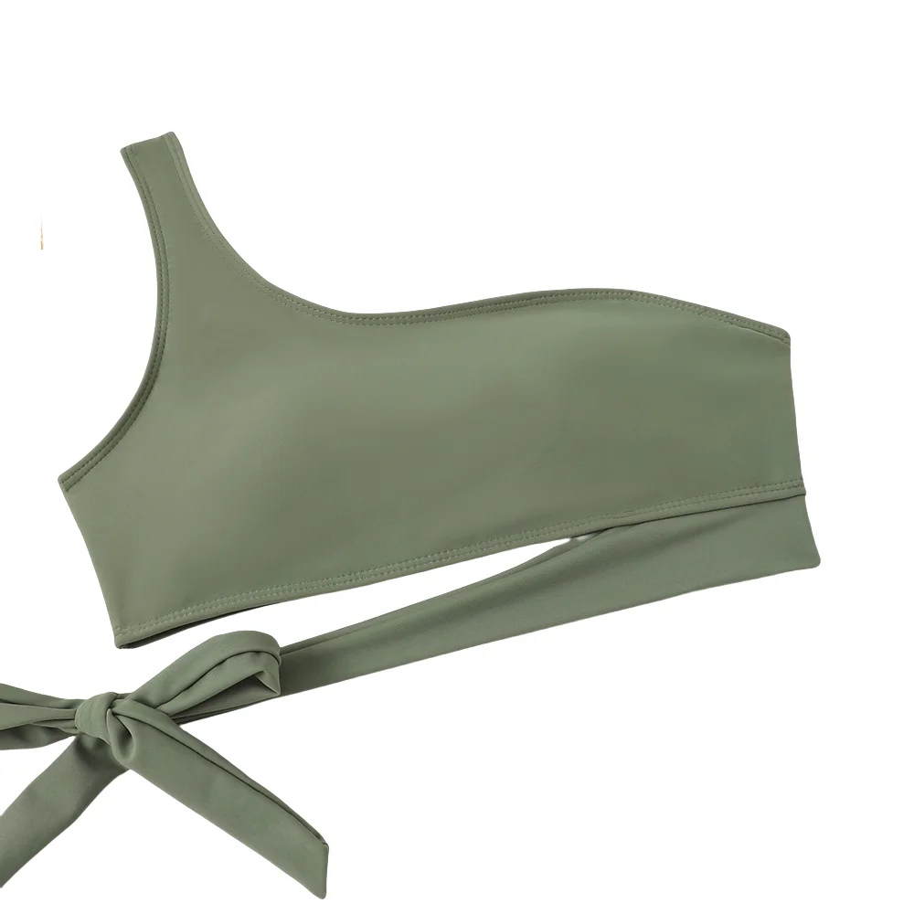 Sexy Bikinis Set One Shoulder Swimsuit Bandeau Swimsuit 2 Piece Swimsuit High Waist Bikini Beach Swimsuit 2024 Women Swimwear