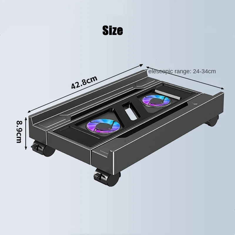 BEISHI Adjustable Computer CPU Holder with RGB Cooling Fan Heat Dissipation Heat Dissipation Mobile PC Tower Stand for Gamers