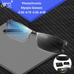 Vanlook Myopia Photochromic Sunglasses Chameleon Lens Blue Light Blocking Men's Computer Glasses -0.50 -0.75 -2-3-4-175 -2.5-6.0