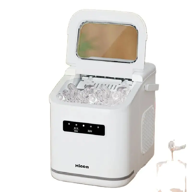 Ice Maker Outdoor 15KG Home Small Dormitory Student Intelligent Mini Full-Automatic Low-Power Ice Maker Household White Mute