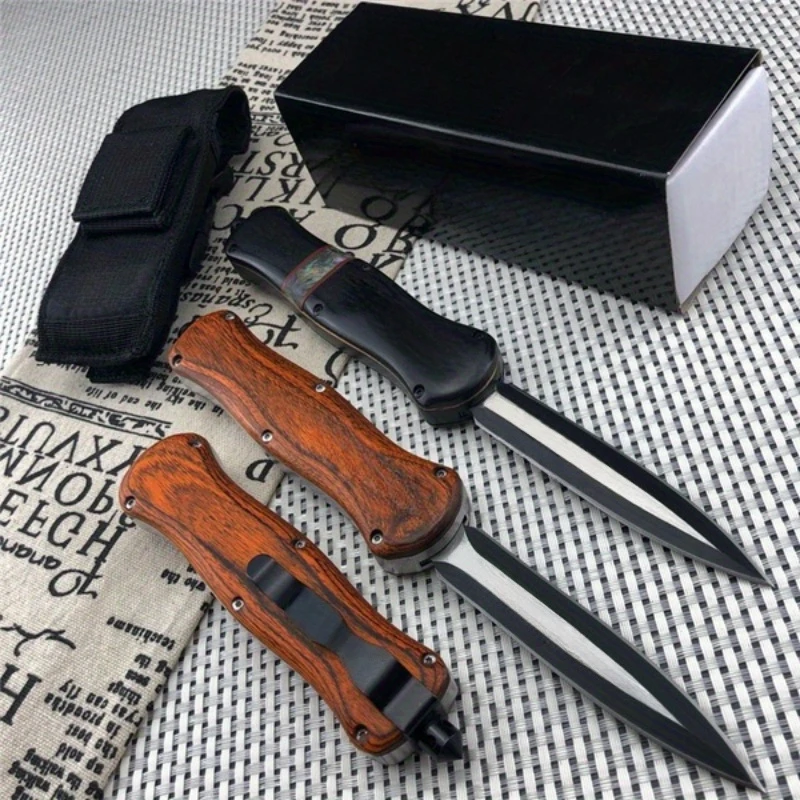 2 Styles A016/A016 Pocket Folding Knife Wood Handle Survival Self-defense Tactical EDC Tool Manual Open Outdoor Multitool Knives