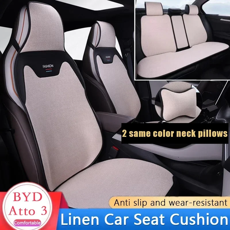 

Car Seat Cushion for BYD Atto 3 Yuan Plus Cotton and Linen Comfortable Breathable Auto Seats Cover Pad Four Seasons Universal