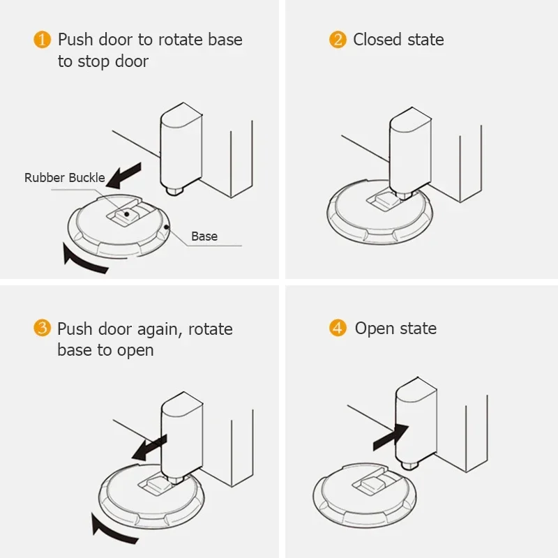 Heavy Duty Magnetic  Stopper Mechanical Door Stop Adjustable Door Holder Non-punch Sticker Furniture Hardware