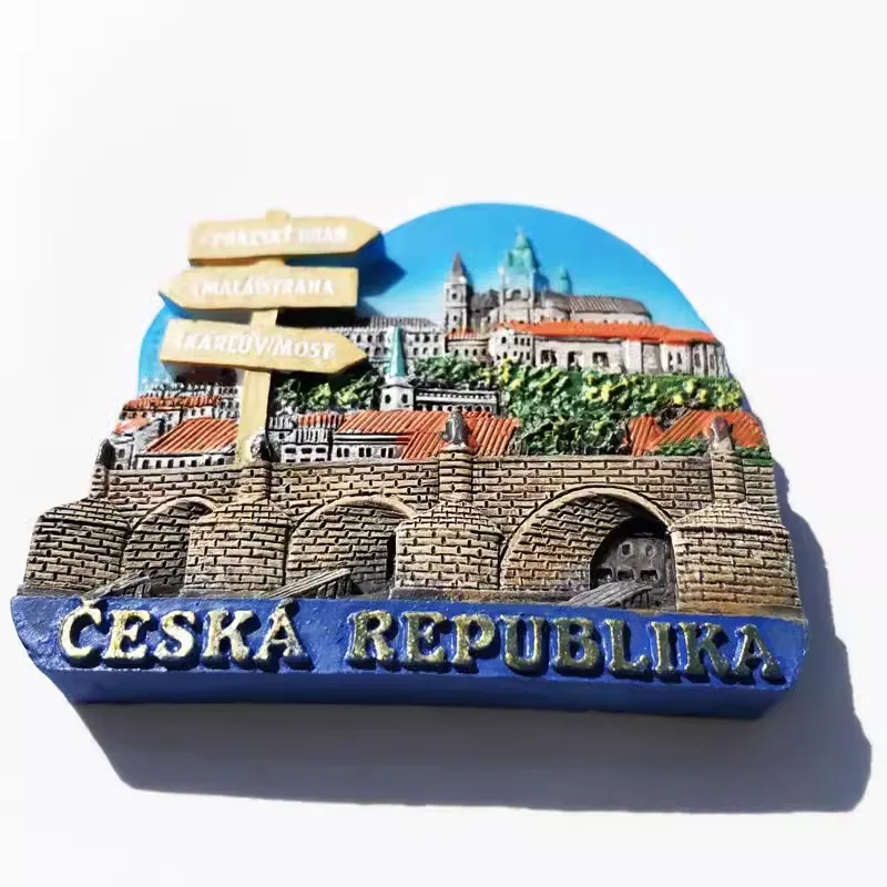 Czech landmark Chiang Mai Prague Castle tourism memorial decorative crafts resin magnet magnet refrigerator sticker