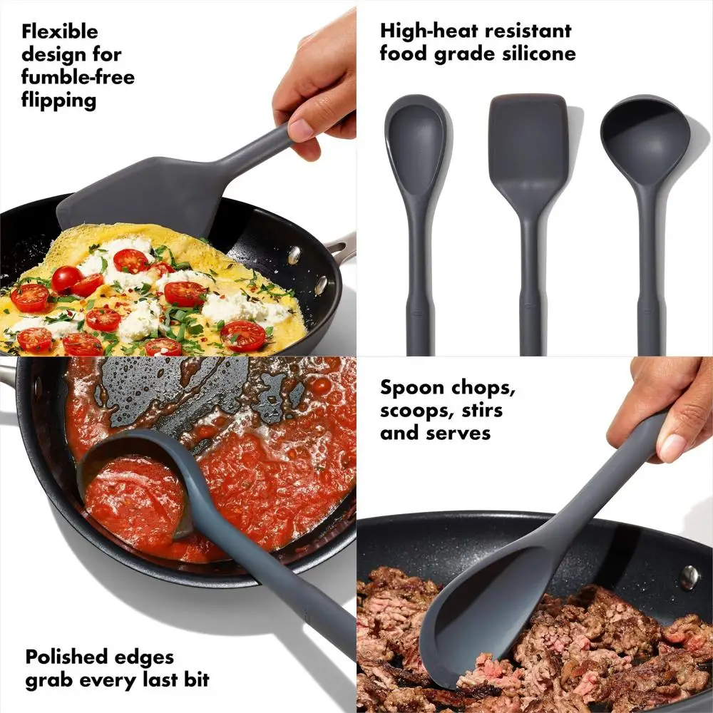 

Серый силиконовый набор кухонной утвари из 3 предметов от GoodGrips