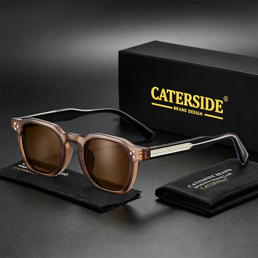 CATERSIDE Modische Herren-Sonnenbrille Hochwertige Eckige Sonnenbrillen für Damen Outdoor Reisen Geschäft Festivals Geschenk-Brillen – Detail 2