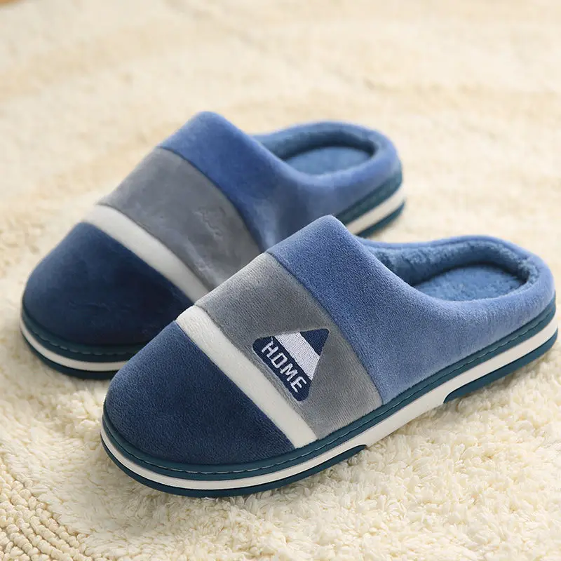 Big Size 48 49 Men Home Slippers Women Winter Warm Slides Casual Flurry Shoes Couples Indoor Non-slip Bedroom Comfort Flats