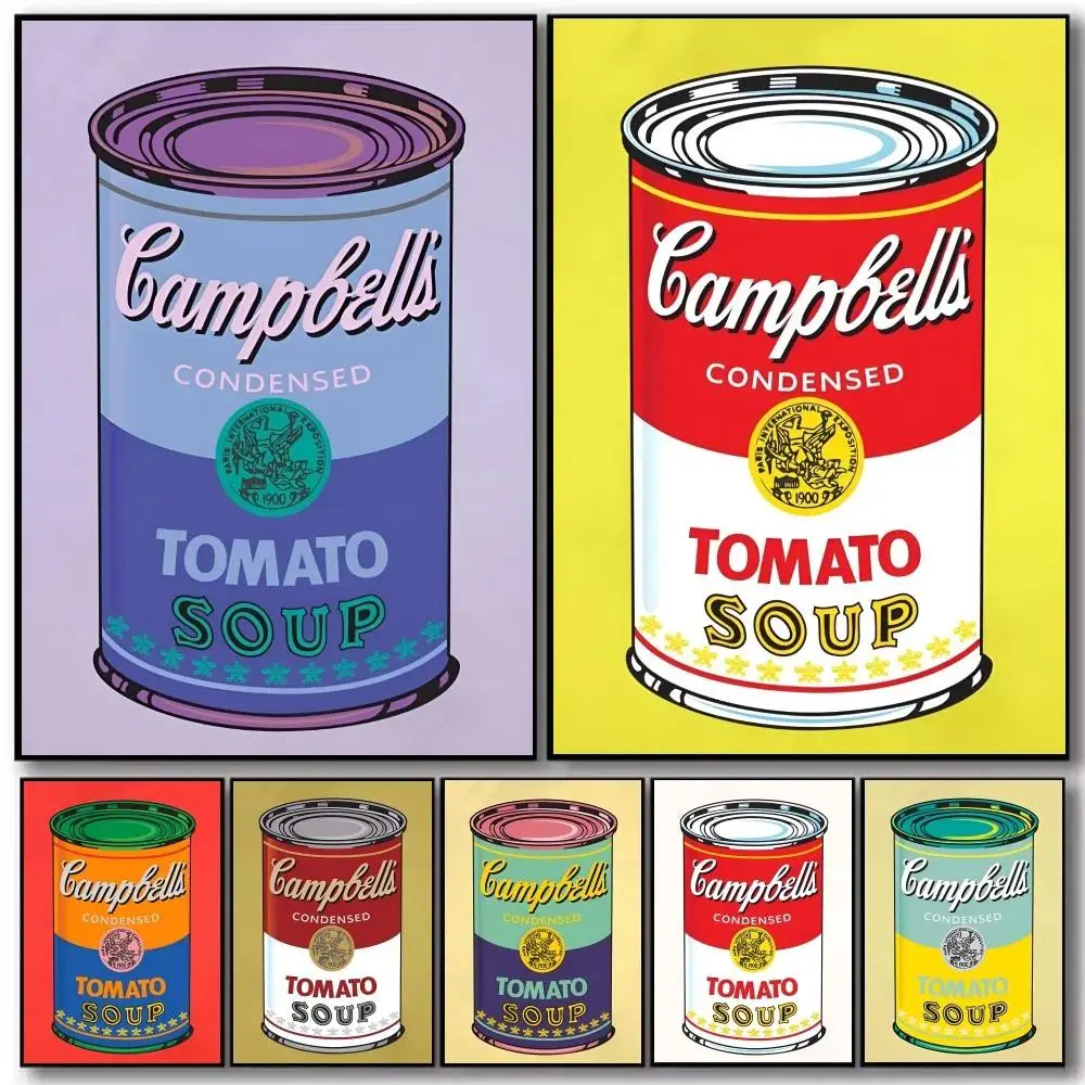 Scandinavian Classic Wall Art Andy Warhol's Pop Tomato Soup Poster Art With Prints Home Bedroom Living Room Decoration Gift