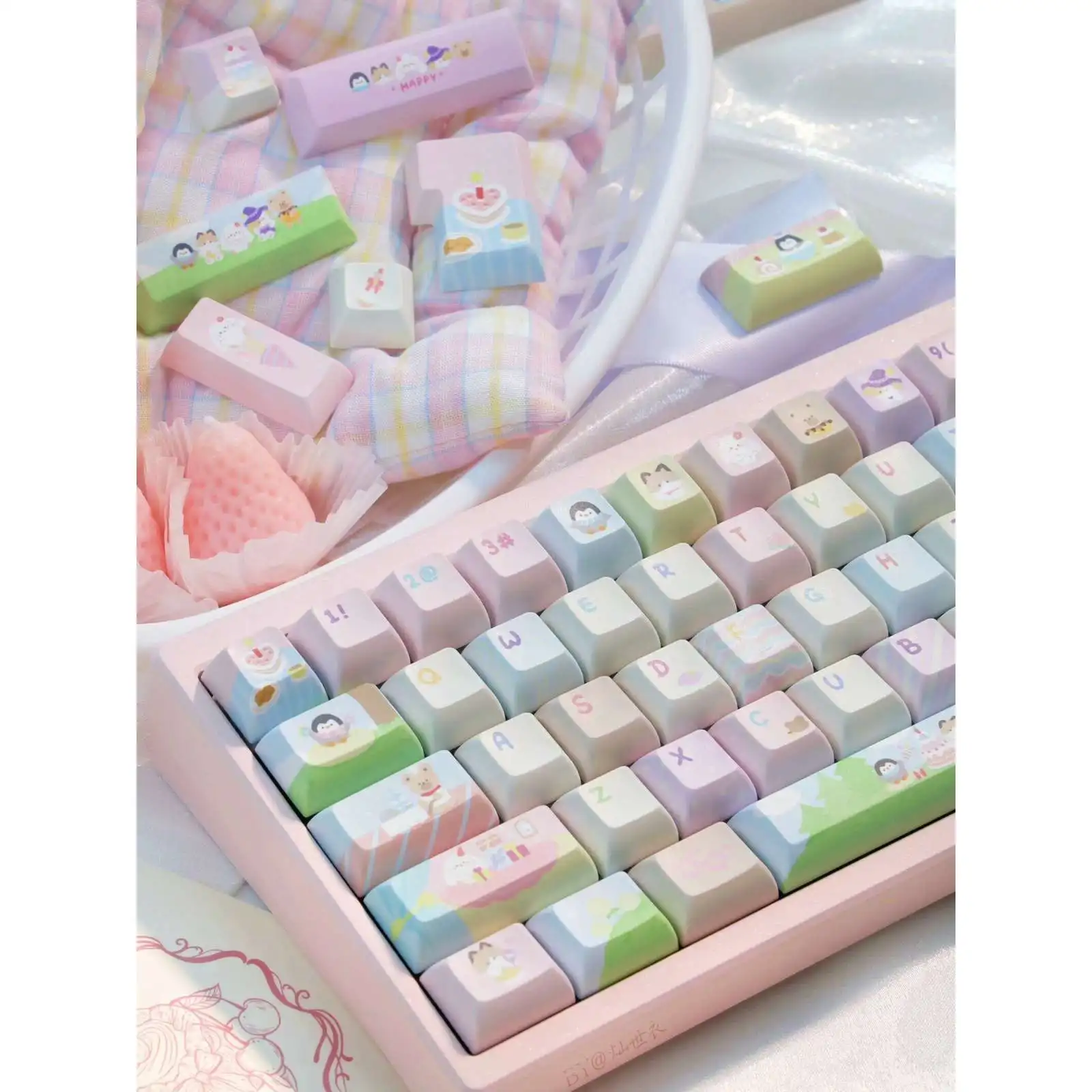 Cream cake cute kca/koa full set of pbt five-sided sublimation keycaps