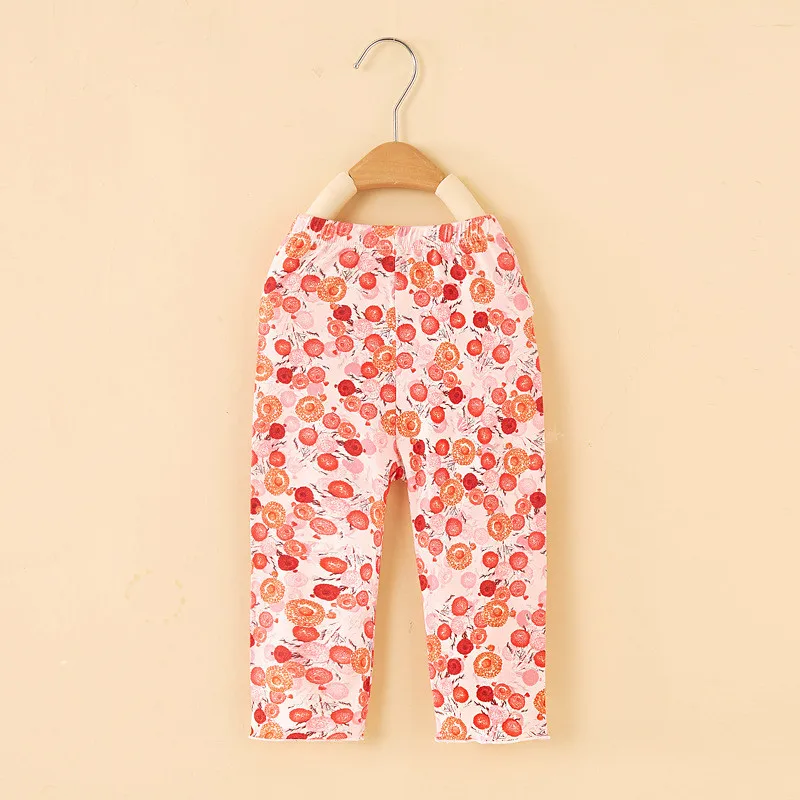 Girls Legging Children Flower Printing Elastic Pants Kids Girls Slim Thin Wear Leggings 2-11 Years Girls Clothing