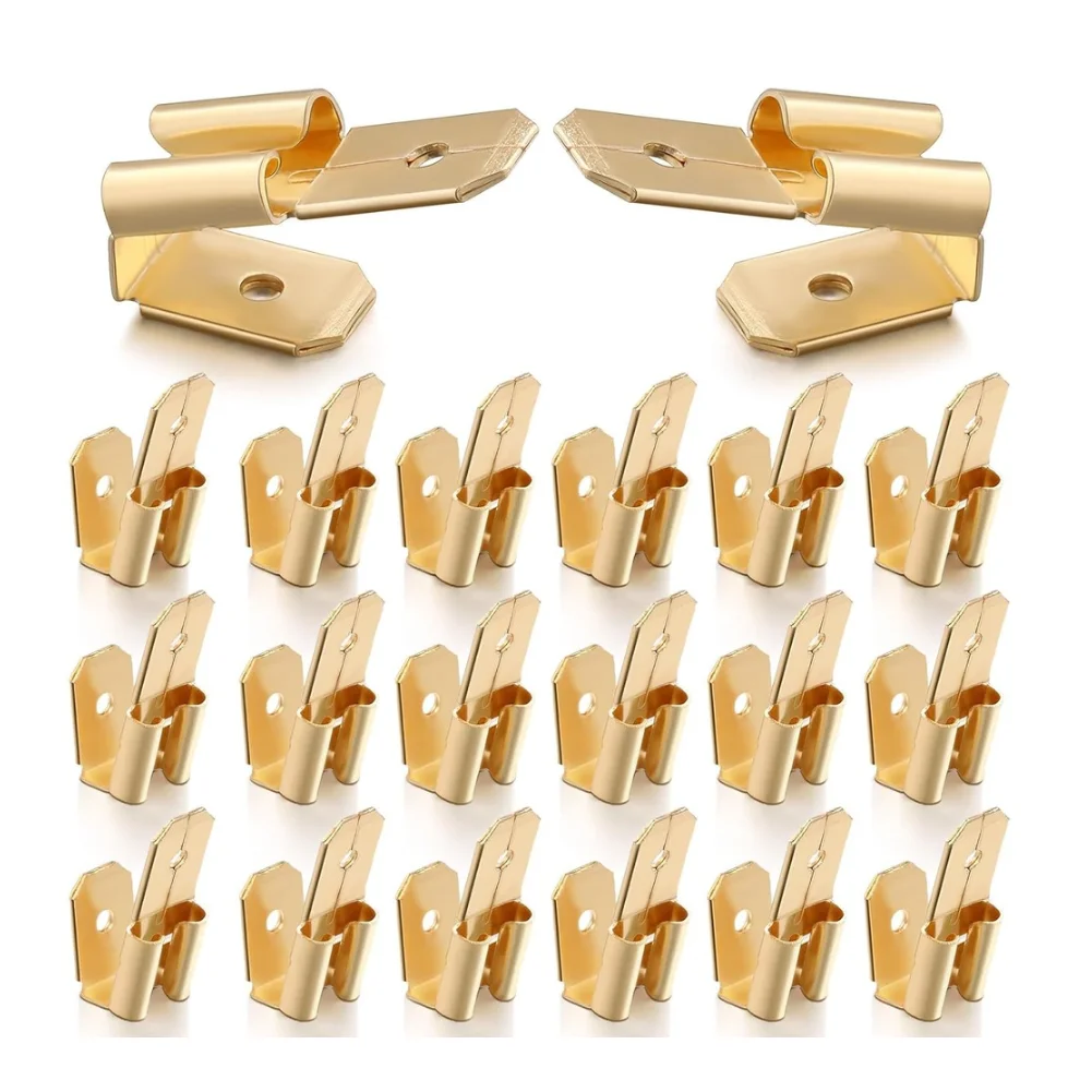 

Crimp Quick Disconnect Terminals Dual Spade Configuration 25 50 or 100 Piece Pack for 6 35mm Electrical Terminal Use