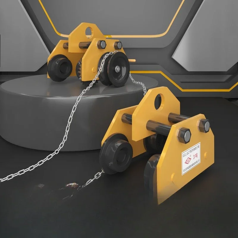 Push sports car I-beam pulley double axle thickened hand-pulled trolley lifting pulley electric hoist crane monorail driving