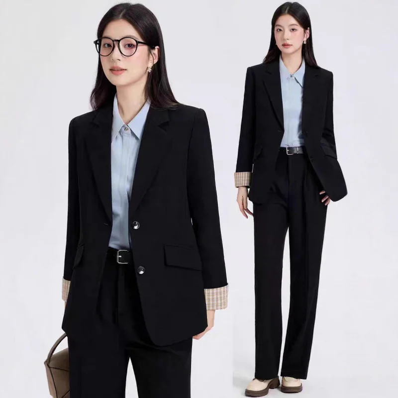 طقم بدلة احترافي للنساء، للربيع والخريف، مكان عمل أنيق راقي، إحساس متقدم، مقابلة رسمية لطلاب الكلية #2