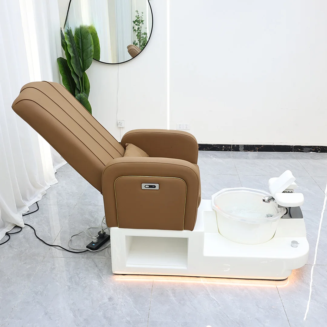 باديكير الأثاث كراسي العرش محطة باديكير قابل للتعديل مسند الظهر كرسي كهربائي تدليك كرسي باديكير دون السباكة