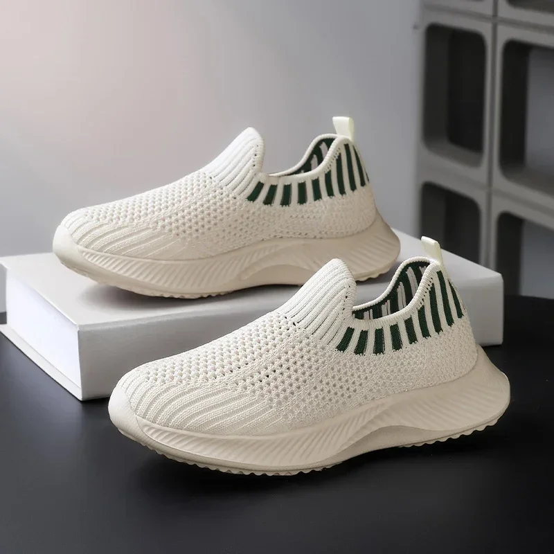 Zapatos deportivos informales antideslizantes de suela blanda, transpirables, de malla elástica, ultraligeros, para verano, para padres e hijos